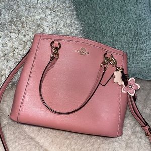Pink Minetta Leather Coach Crossbody purse